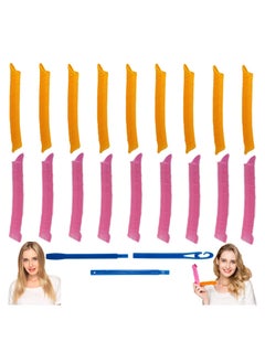 Hair Curlers, No Heat Spiral Curls Styling Rollers Kit 18 Magic Curlers with 1 Styling Hooks for Home Salon DIY, for Extra Long Hair Most Kinds of Hairstyles 55cm/21.65