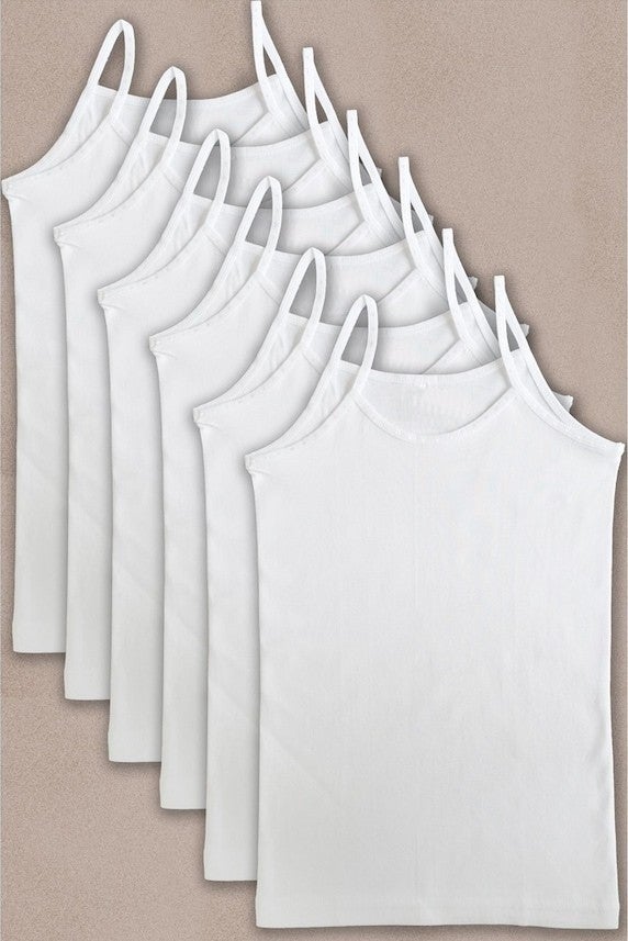 Mostess Girls' Undershirt 6 Pack Cotton Production  - Image 1