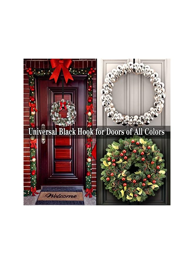 promass Wreath Hanger, 15" Wreath Hangers for Front Door, Indoor or Outdoor Over The Door Wreath Hook Hanger for Easter Spring Halloween Xmas Wreath Decorations, Steel Material, 20lb Load Bearing - Image 2