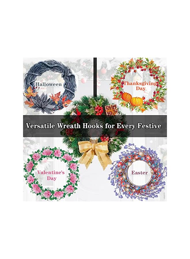 promass Wreath Hanger, 15" Wreath Hangers for Front Door, Indoor or Outdoor Over The Door Wreath Hook Hanger for Easter Spring Halloween Xmas Wreath Decorations, Steel Material, 20lb Load Bearing - Image 5