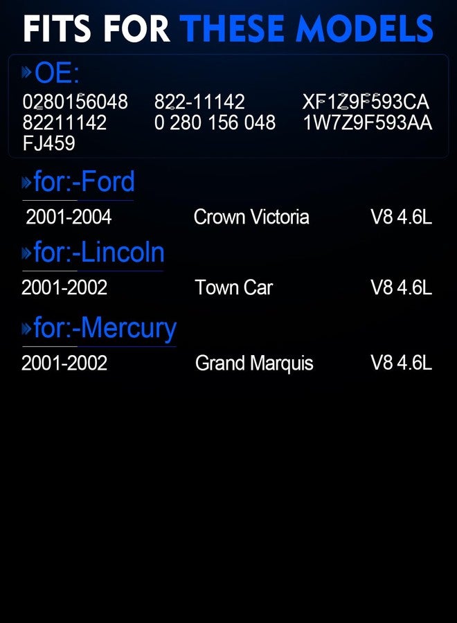 YZHIDIANF Upgraded 0280156048 Fuel Injectors Fits For:-Ford Crown Victoria For:-Lincoln Town Car For:-Mercury Grand Marquis, V8 4.6L 2001 2002 2003 2004 (set of 8) - Image 2