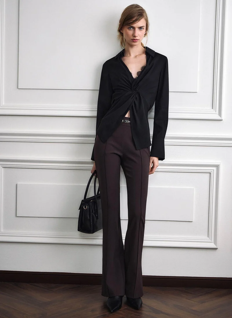 Lichi  Flared suiting trousers with creases for Women | Best Price UAE