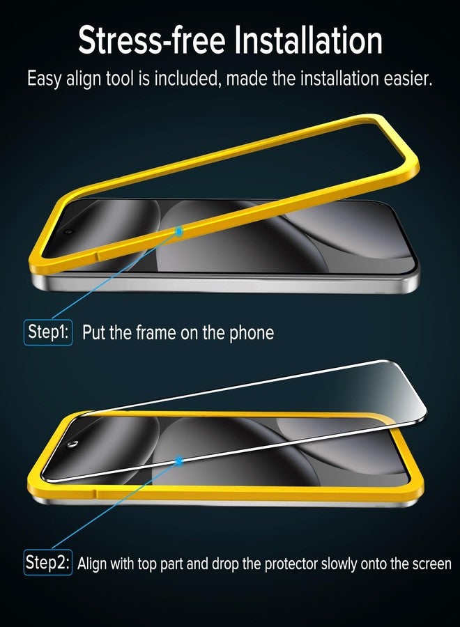 ivoler 3-Pack Screen Protector for Google Pixel 10 / Pixel 10 Pro/Pixel 9/ Pixel 9 Pro, 9H Tempered Glass, Easy Installation Frame, Fingerprint Unlock, Case Friendly, Bubble Free, 6.3-Inch - Image 5