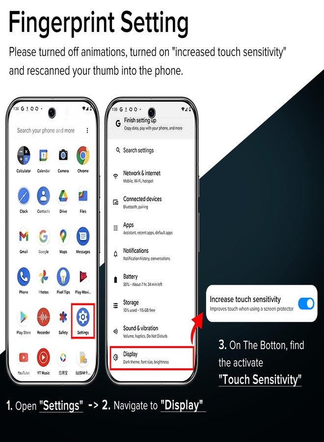 ivoler 3-Pack Screen Protector for Google Pixel 10 / Pixel 10 Pro/Pixel 9/ Pixel 9 Pro, 9H Tempered Glass, Easy Installation Frame, Fingerprint Unlock, Case Friendly, Bubble Free, 6.3-Inch - Image 4