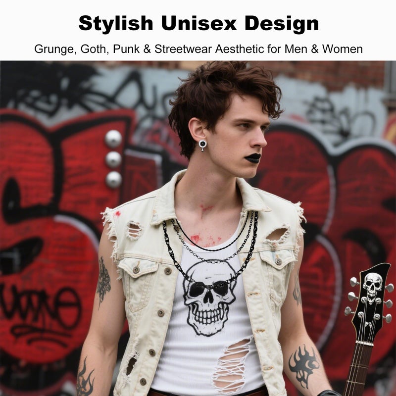 NIIIYTYB Gothic Black Purse Chain Belt for Women Matte Waist Belt Chains and Wallet Strap Accessories 3 Chain for Goth Grunge Pants Western Style Jewelry - Image 5
