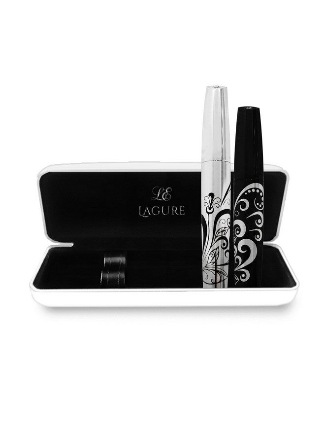 Lagure 400x Silk Fiber Lash Mascara - Best for Thickening & Lengthening Eyelashes - Premium Quality, Last All Day, Waterproof, Smudge proof, Hypoallergenic - Includes Carry Case - Image 1
