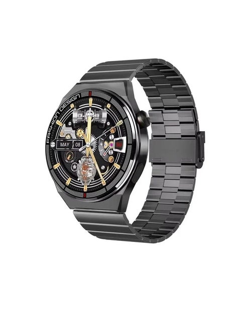 Smart Watch H4 Pro Max Circular Design AMOLED Screen with Wireless Charging and Three Straps Black