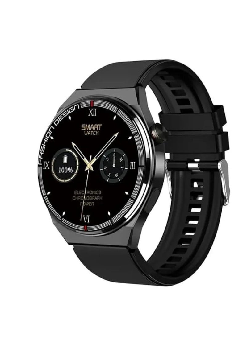 Smart Watch H4 Pro Max Circular Design AMOLED Screen with Wireless Charging and Three Straps Black