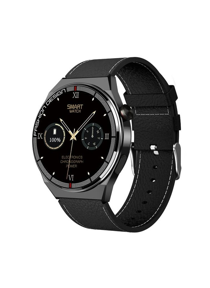 Smart Watch H4 Pro Max Circular Design AMOLED Screen with Wireless Charging and Three Straps Black