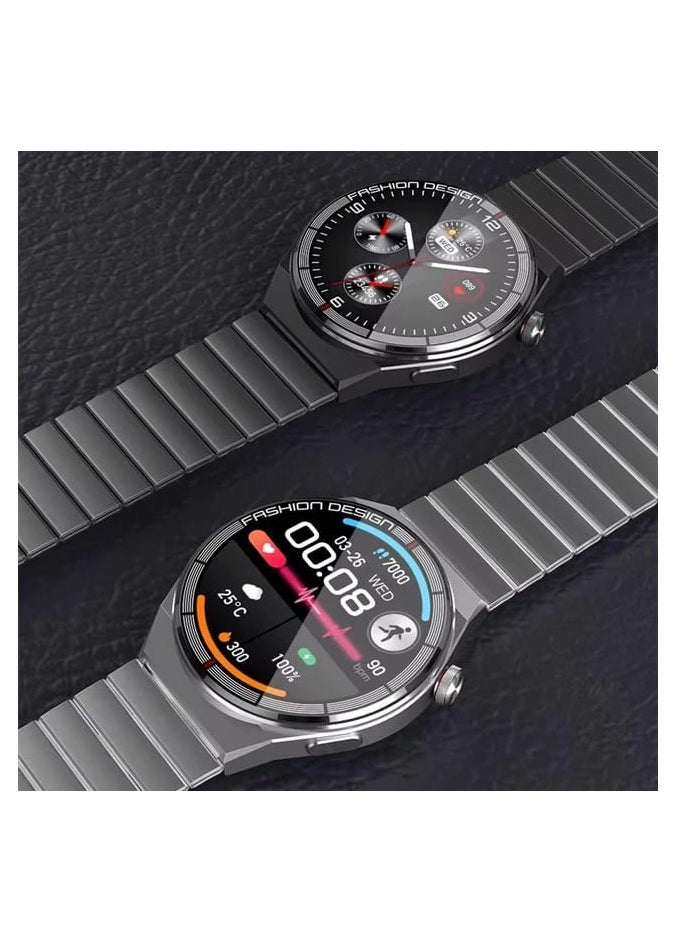 Smart Watch H4 Pro Max Circular Design AMOLED Screen with Wireless Charging and Three Straps Black