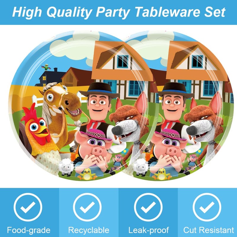 Bahteliv 40Pack Lai Granja De Zenoon Party Supplies include 20 plates, 20 napkins for The De Zenoon birthday party decoration - Image 4
