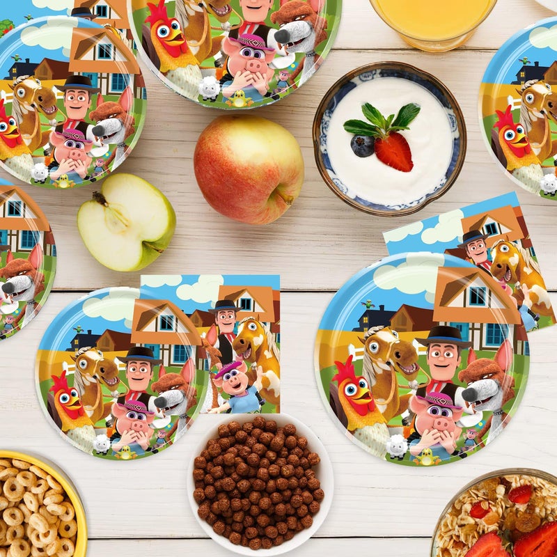 Bahteliv 40Pack Lai Granja De Zenoon Party Supplies include 20 plates, 20 napkins for The De Zenoon birthday party decoration - Image 5
