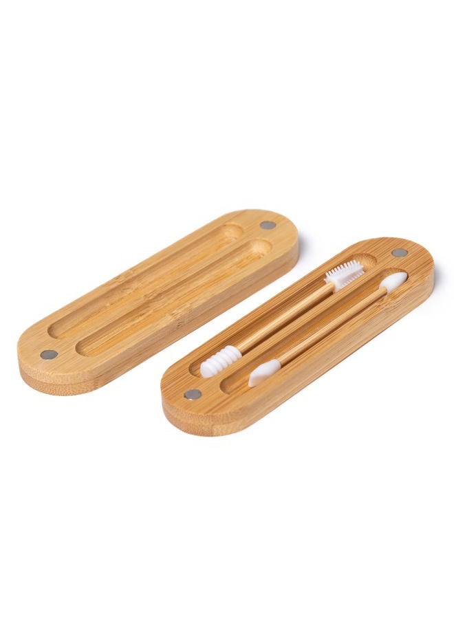 Silicone Make Up Swabs | Set of 2 with Bamboo Case | By New Living | Eco Friendly Reusable Silicone QTips | For Make Up - Image 3