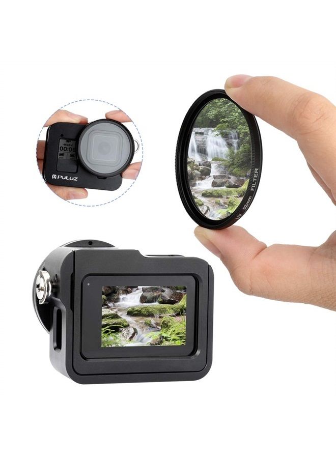 PULUZ for GoPro HERO8 Black CNC Aluminum Alloy Housing Shell Case Protective Cage with Insurance Frame & 52mm UV Lens for GoPro HERO8 Black - Image 2