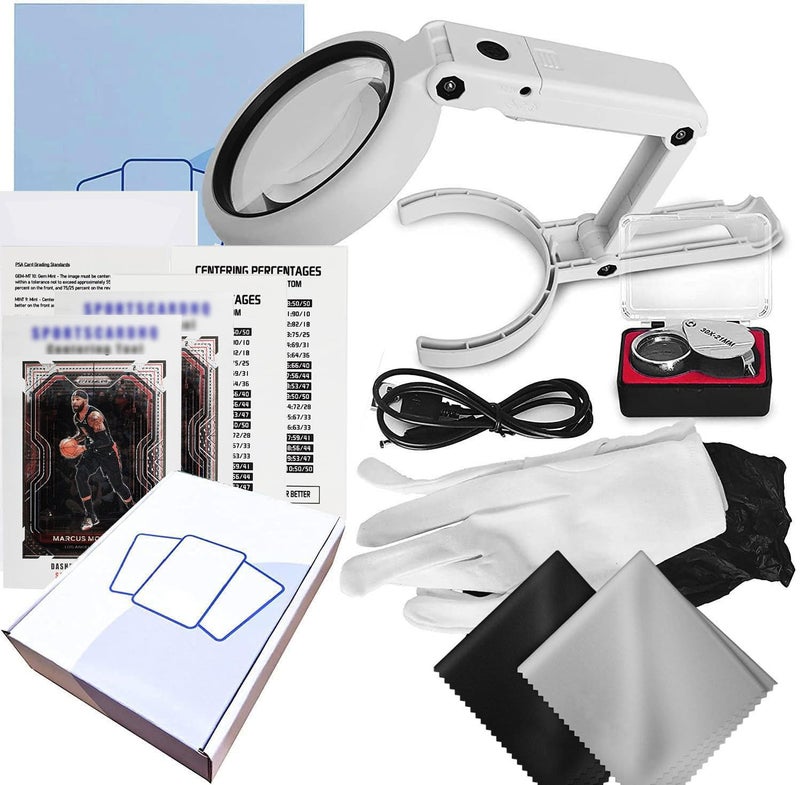 Flinduy Sports Cards Grading Kit Card Centering Grading Tool Sports Trading Cards Measuring Tools LED detail observation aids - Image 2