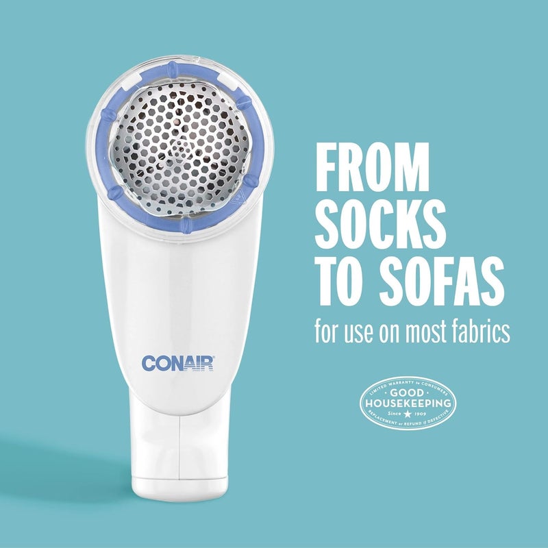 Conair Fabric Shaver and Lint Remover Battery Operated Portable Fabric Shaver White - Image 2