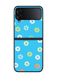 Stylizedd Rugged Black edge case for Samsung Galaxy Z Flip4 Slim fit Soft Case Flexible Rubber Edges Anti Drop TPU Gel Thin Cover - Loopy Hoops  - Image 1