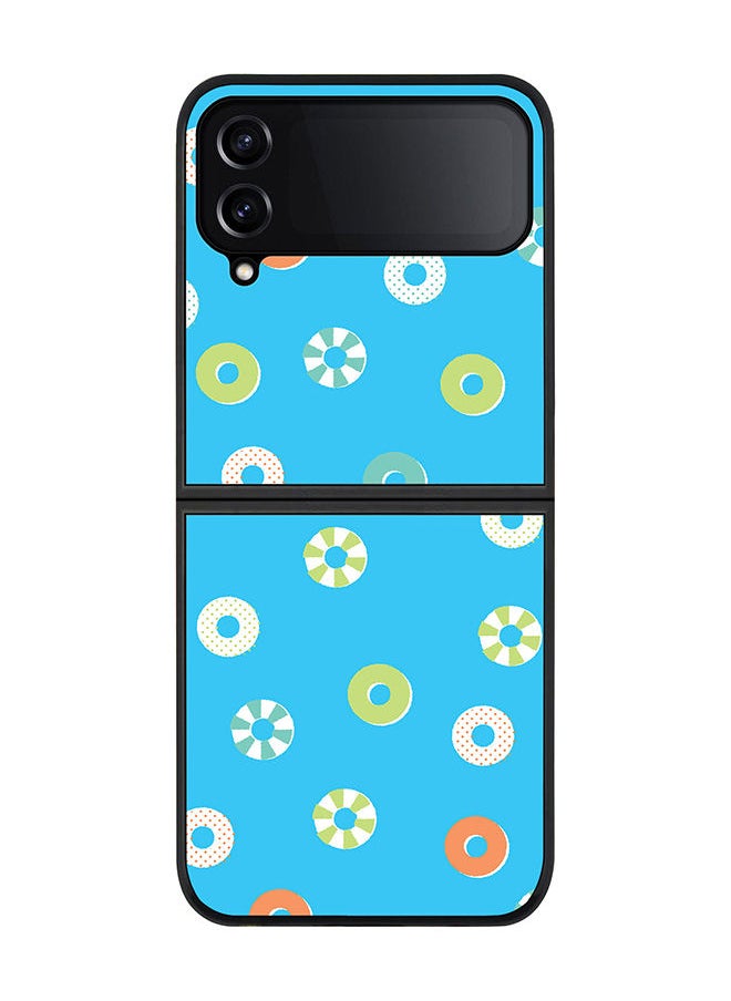 Stylizedd Rugged Black edge case for Samsung Galaxy Z Flip4 Slim fit Soft Case Flexible Rubber Edges Anti Drop TPU Gel Thin Cover - Loopy Hoops  - Image 1