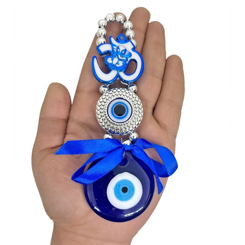 DT DECTONE Evil Eye Hanging Lucky Om,Ganesha Nazar Battu for Home Protection, Good Luck Charm and Prosperity at Car, Office and Home (Pack of 1) - Image 1