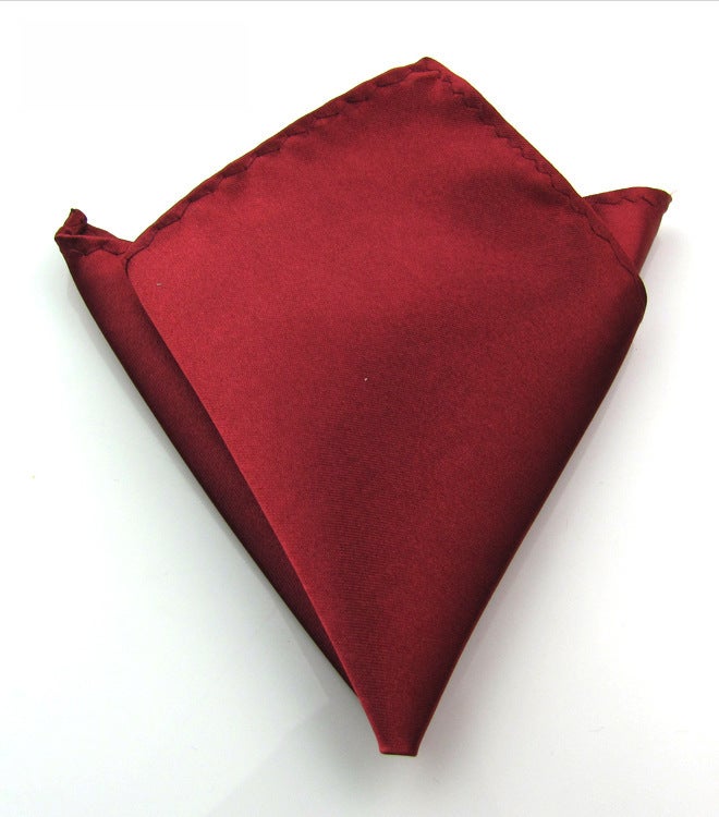 Mens Solid Formal Pocket Square Wedding Suit Handkerchief Dark red 