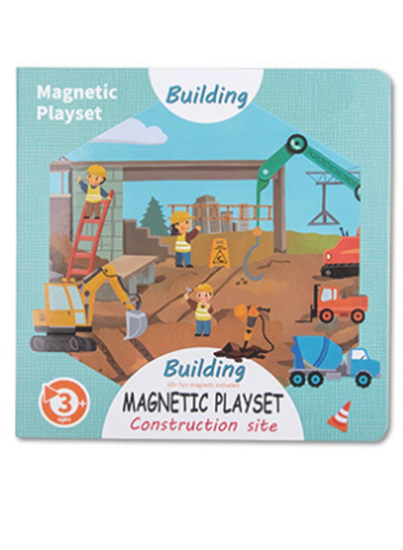 لغز مشهد كتاب الأطفال، سلسلة الهندسة المعمارية المغناطيسية، ألعاب تعليمية في مرحلة الطفولة المبكرة - Image 1