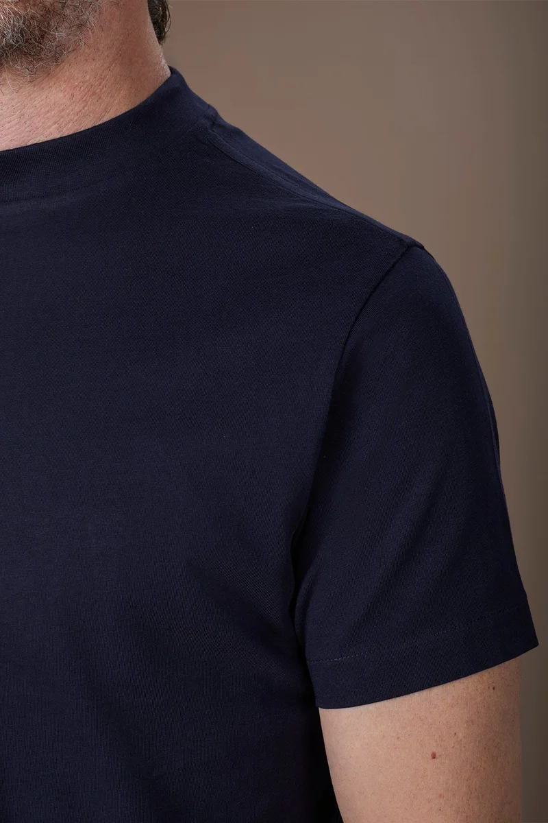Doppelganger Blue Men's regular fit turtleneck T-shirt - DK Blue for Men | Best Price UAE