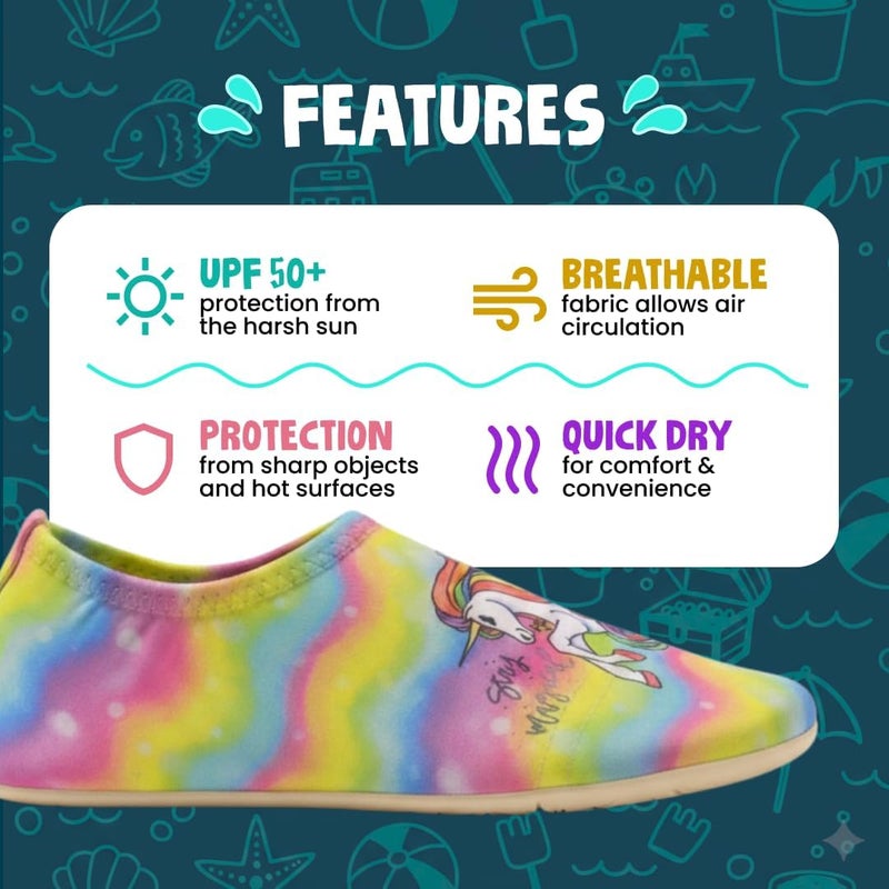 Slipstop Universal design AntiSlip Shoes for Kids - Quick-Dry Aqua Socks Beach Shoes for Kids - Barefoot Shoes for Water Sports Yoga Exercise Trendy widespread design - Image 5