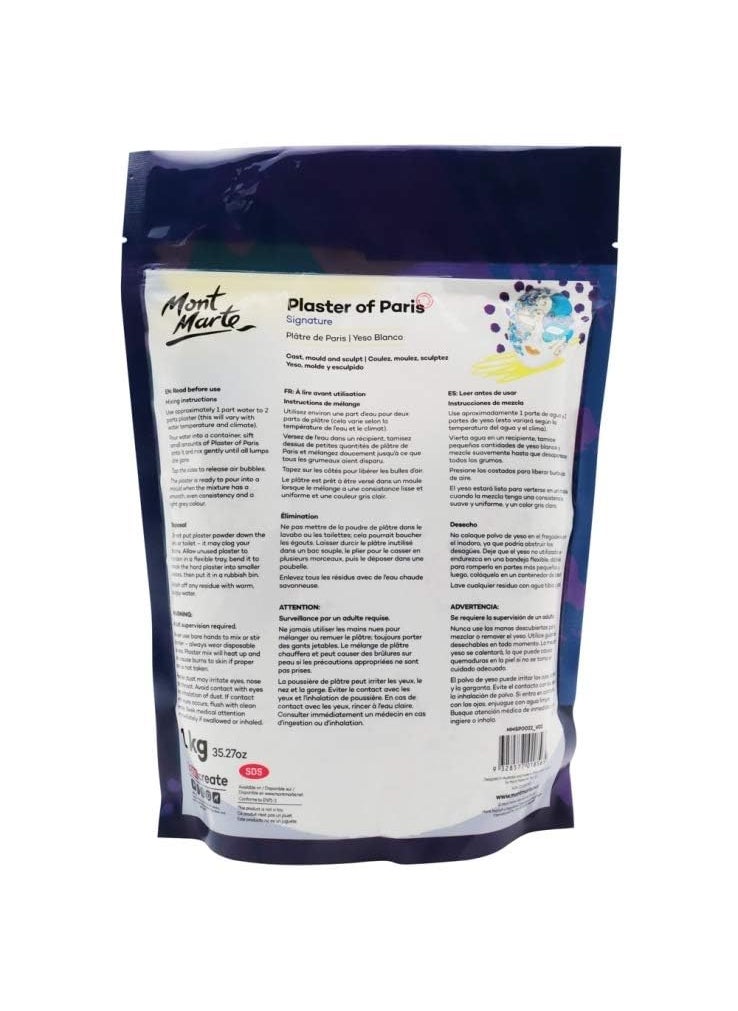 Mont Marte Mont Marte Plaster of Paris 1kg Casting Moulding and Sculpting School Projects  - Image 2