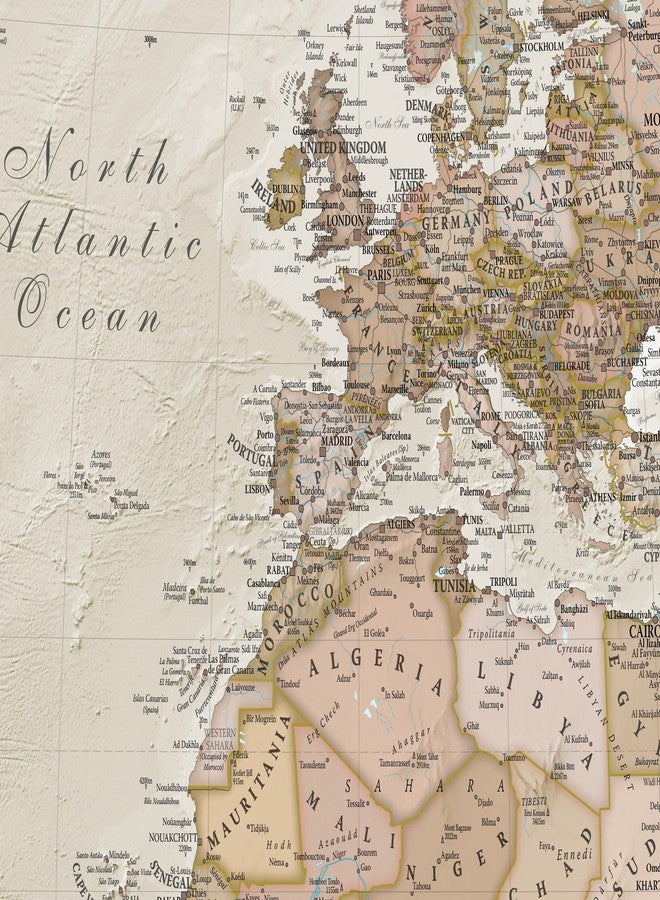 Maps International Giant World Map - Antique Style Mega-Map Of The World - Laminated - 46 x 80-2025 Updated - Image 3