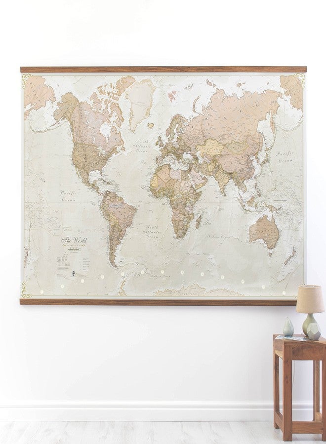 Maps International Giant World Map - Antique Style Mega-Map Of The World - Laminated - 46 x 80-2025 Updated - Image 2