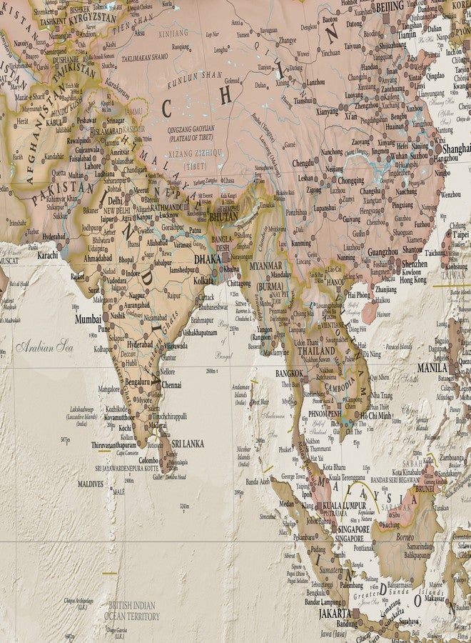 Maps International Giant World Map - Antique Style Mega-Map Of The World - Laminated - 46 x 80-2025 Updated - Image 4