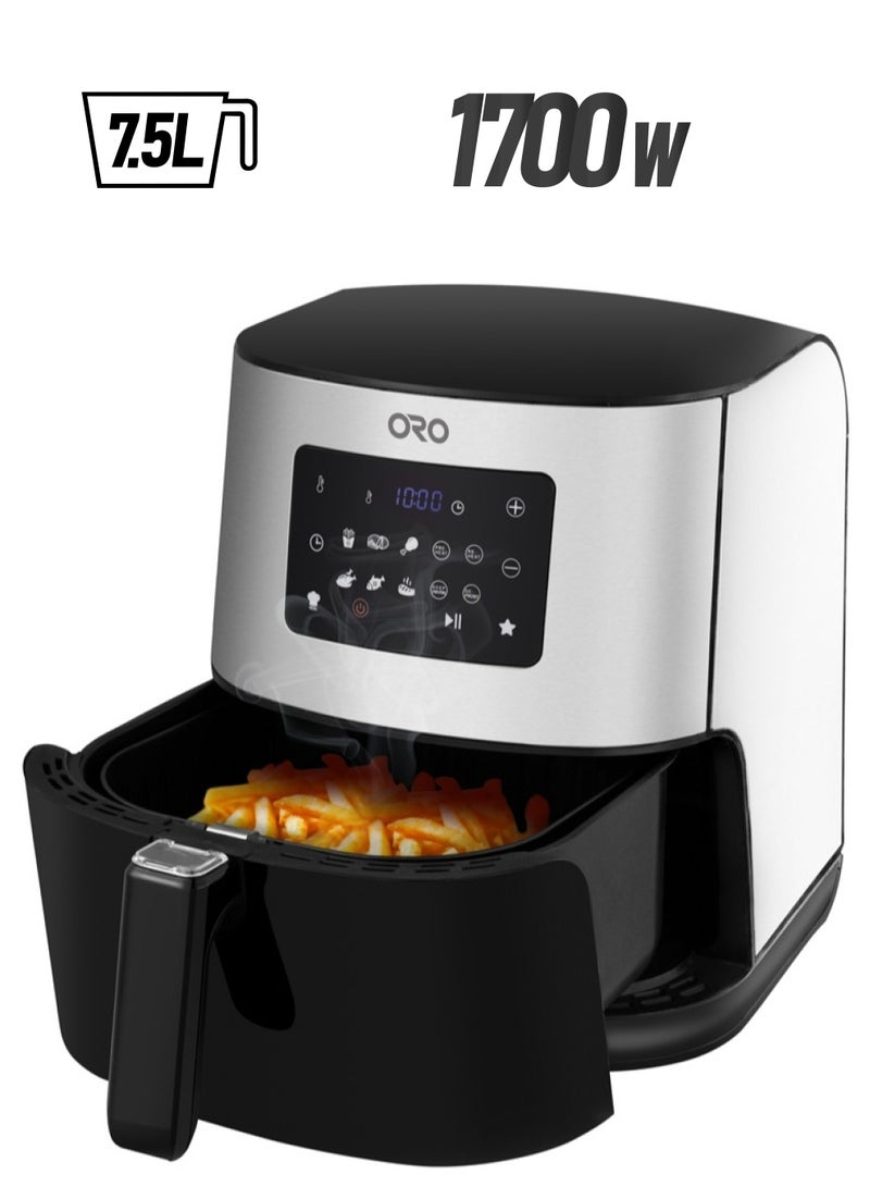 ORO Air Fryer 7.5L 1700W Digital Control LED Display Stainless Steel - Image 1