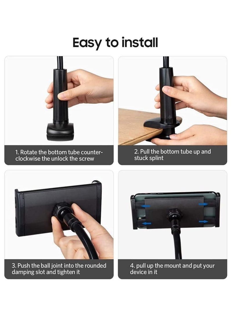 Universal Tablet Mount Holder 360 Flexible Lazy Arm Holder Clamp Mount Bracket Bed for 4"-10.6" iPad Air Pro mini, Samsung, Huawei Tab - Image 5