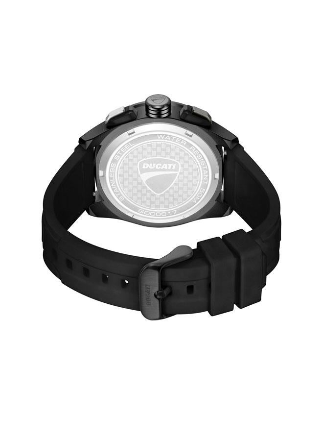 Ducati DT011 Black Dial Black Silicone Strap Chronograph Watch for Men - 44mm - Image 3