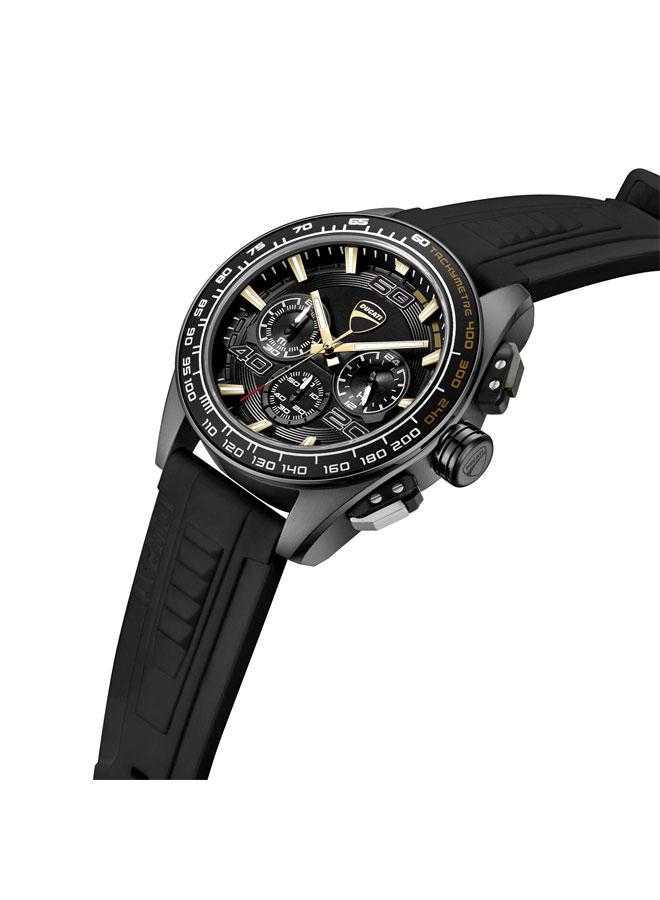 Ducati DT011 Black Dial Black Silicone Strap Chronograph Watch for Men - 44mm - Image 2