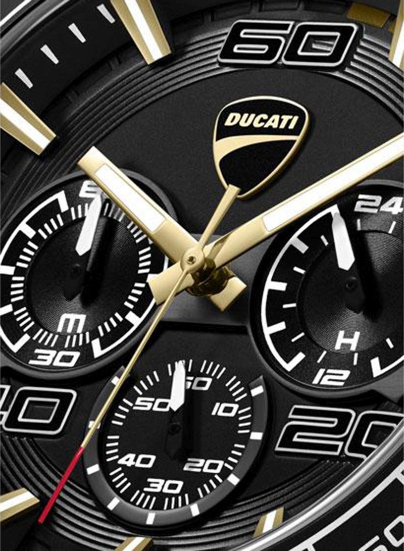 Ducati DT011 Black Dial Black Silicone Strap Chronograph Watch for Men - 44mm - Image 4