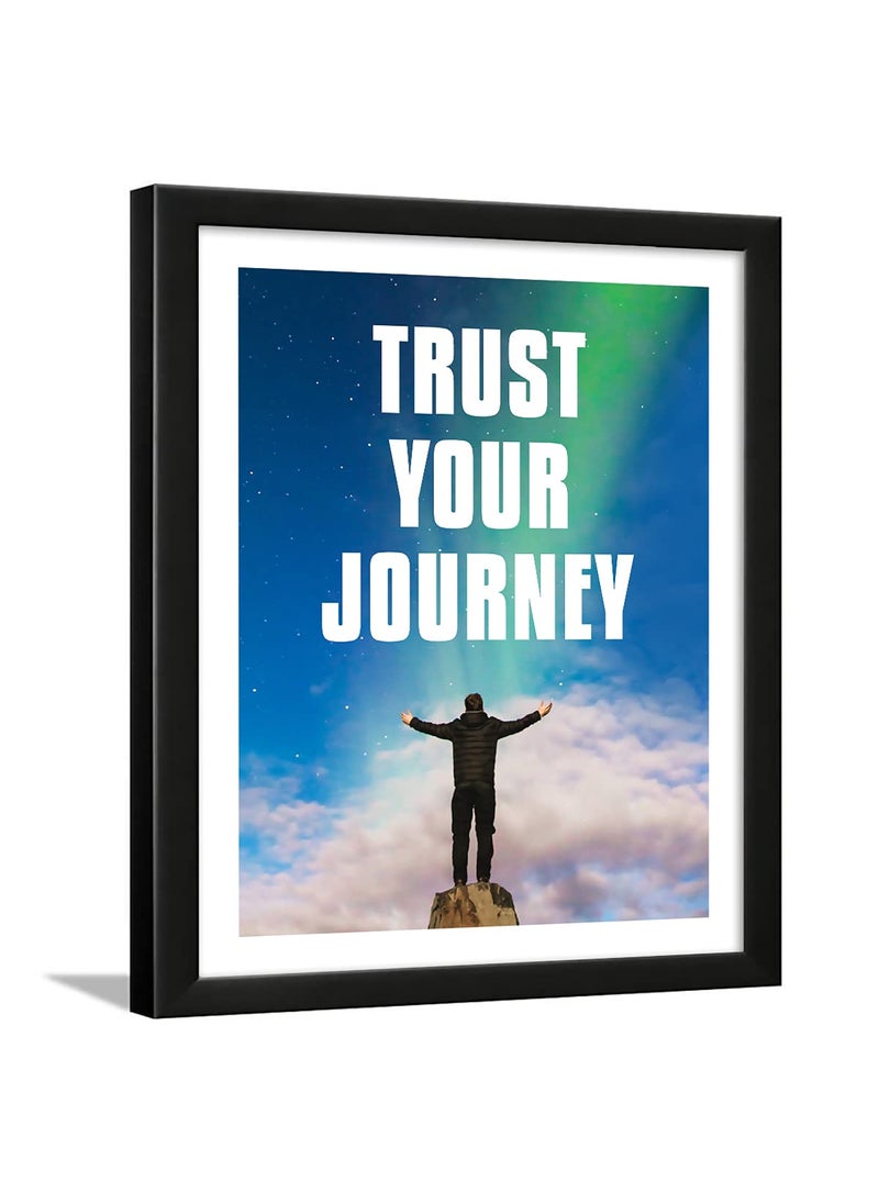 Chaka Chaundh Chaka Chaundh Motivational Quotes frames Framed posters Quotes frames for OFFICE STUDENT ENTREPRENEUR Quotes wall frames Posters with frame Trust your Journey Blue 