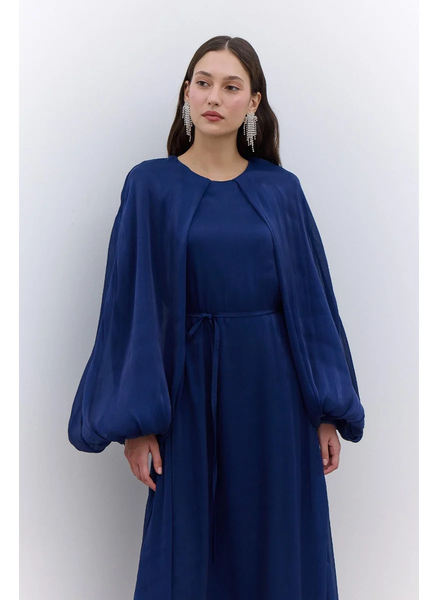 مانوكا Wide Sleeve Detail Dress Midnight Blue