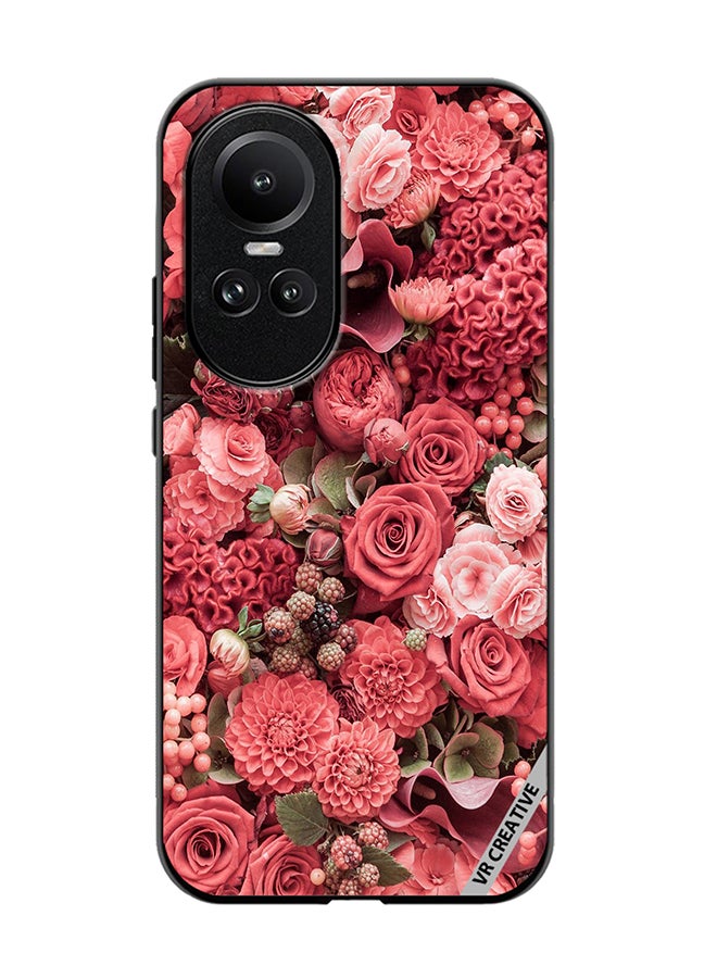 VR CREATIVE Protective Case Cover For Oppo Reno 10 Pro Rose Design Multicolour - Image 1
