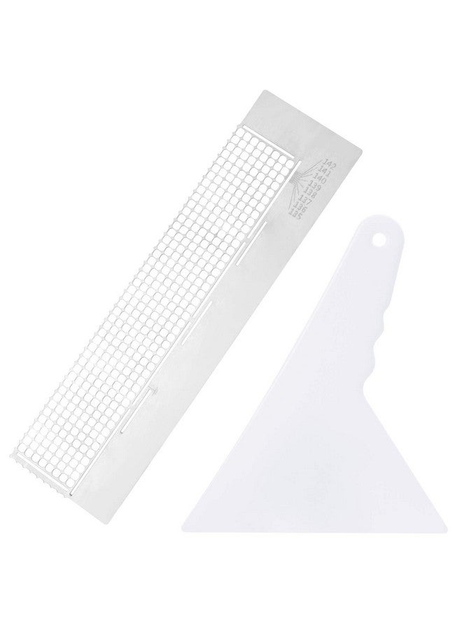 Mwoot 5D Diamond Pasted Painting Ruler and Adjustment Fix Tool, DIY Stainless Steel Diamond Art Painting Mesh Ruler with 360 Blank Grids for Round Drills (141mm Ruler) - Image 1