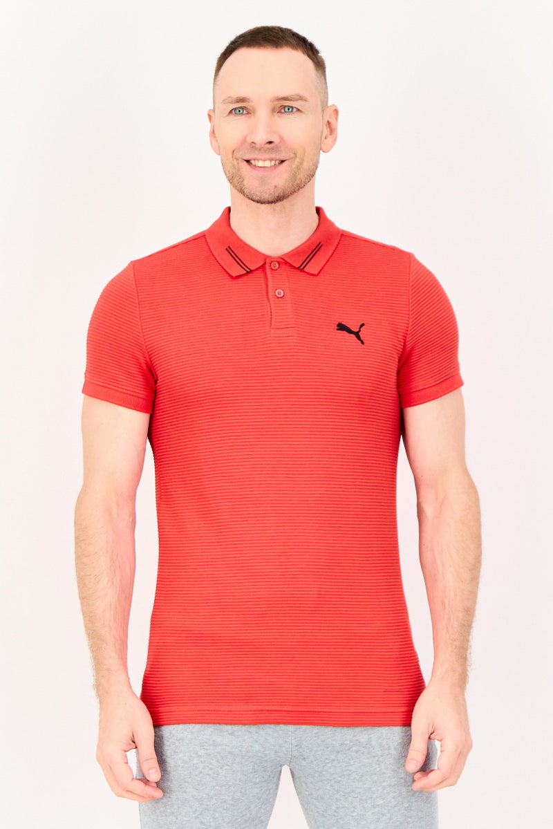 PUMA Men Slim Fit Short Sleeve Outdoor Polo Shirt, Red - Image 1
