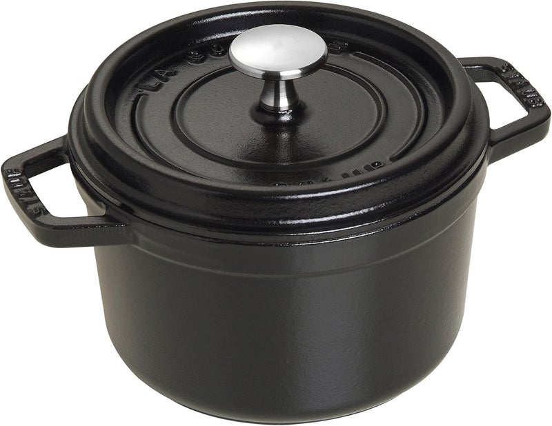 Staub Cast Iron 1.25-qt Round Cocotte - Matte Black, Made in France - Image 1
