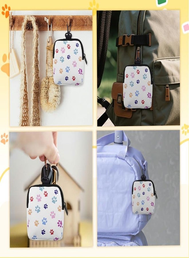 Xiyantiji Mini Coin Pouch for Women Girls Purse Backpack Lipstick Cosmetic Organizer for Pet Lover Owner Pet Paw Pattern Small Change Purse Pouches with Zipper Dog Treat Bags - Image 3
