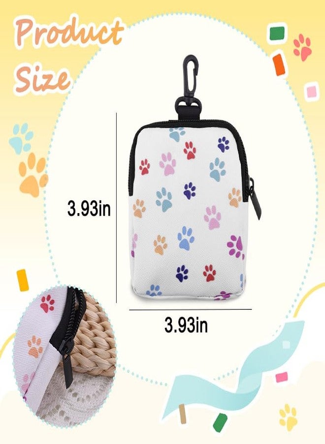Xiyantiji Mini Coin Pouch for Women Girls Purse Backpack Lipstick Cosmetic Organizer for Pet Lover Owner Pet Paw Pattern Small Change Purse Pouches with Zipper Dog Treat Bags - Image 2