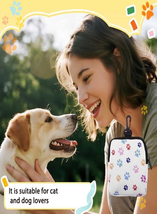 Xiyantiji Mini Coin Pouch for Women Girls Purse Backpack Lipstick Cosmetic Organizer for Pet Lover Owner Pet Paw Pattern Small Change Purse Pouches with Zipper Dog Treat Bags - Image 4