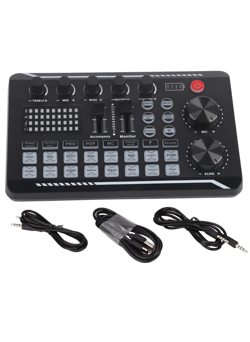 F998 Sound Card Professional Volume Adjustable USB Live Stream Audio Card Adapter - Image 1