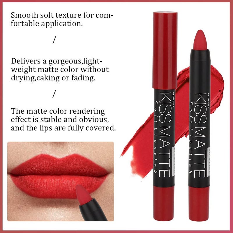 evpct 3Pcs Dark Red Lip Liner Pencil Set, Deep Ruby Red Matte Lipstick Long Lasting for Women, Lipstick and Lip Liner Crayon Set, Lipliner Pencil, Magic Lipsticks 24 Hours Original 10&11&18 - Image 3