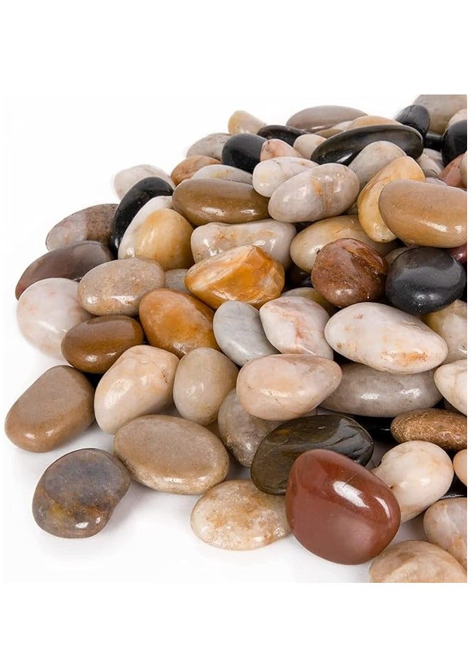 Home zone 5lbDecorative Rocks for Plants and Garden Landscaping Polished River Stone for Outdoor Decor 1-1 3/4 Inch(2.25KG) - Image 1