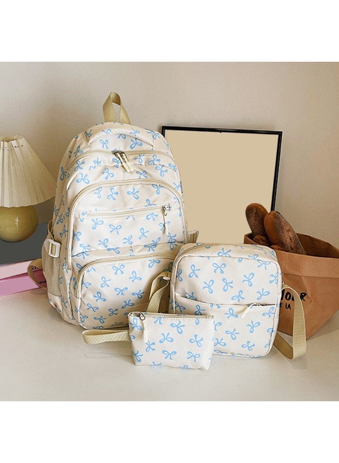 Three-piece set - junior school girl college student backpack - Japanese-style Instagram-worthy large-capacity backpack for traveling, lightweight and fashionable. - Image 1