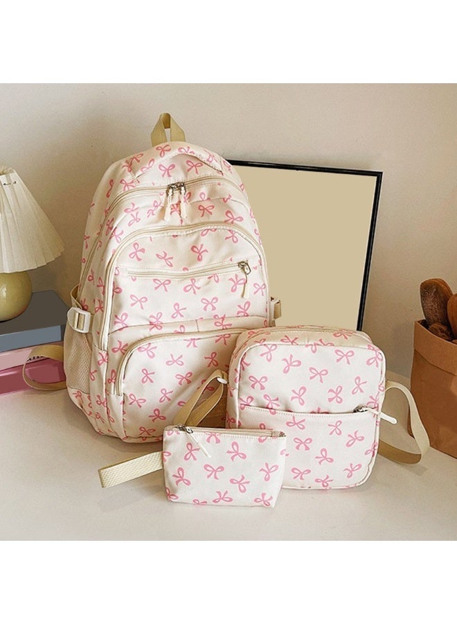 Three-piece set - junior school girl college student backpack - Japanese-style Instagram-worthy large-capacity backpack for traveling, lightweight and fashionable. - Image 3